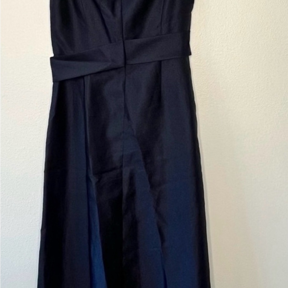 NEW ALFRED SUNG Midnight Blue Off the Shoulder Satin Gown Dress Size 18 - Picture 8 of 11